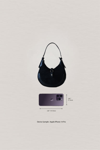 Classic Velvet Saddle Handbag - Classic Black