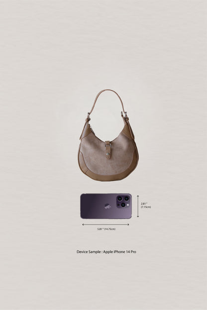Classic Velvet Saddle Handbag - Khaki