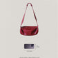 PU Soft Leather Pillow Bag in Ancora Red