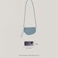 [SAMPLE RELEASE] Half-moon Saddle Shoulder Bag in Grey Blue