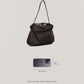 French Nylon Cloud Pleated Shoulder Bag in Coffee