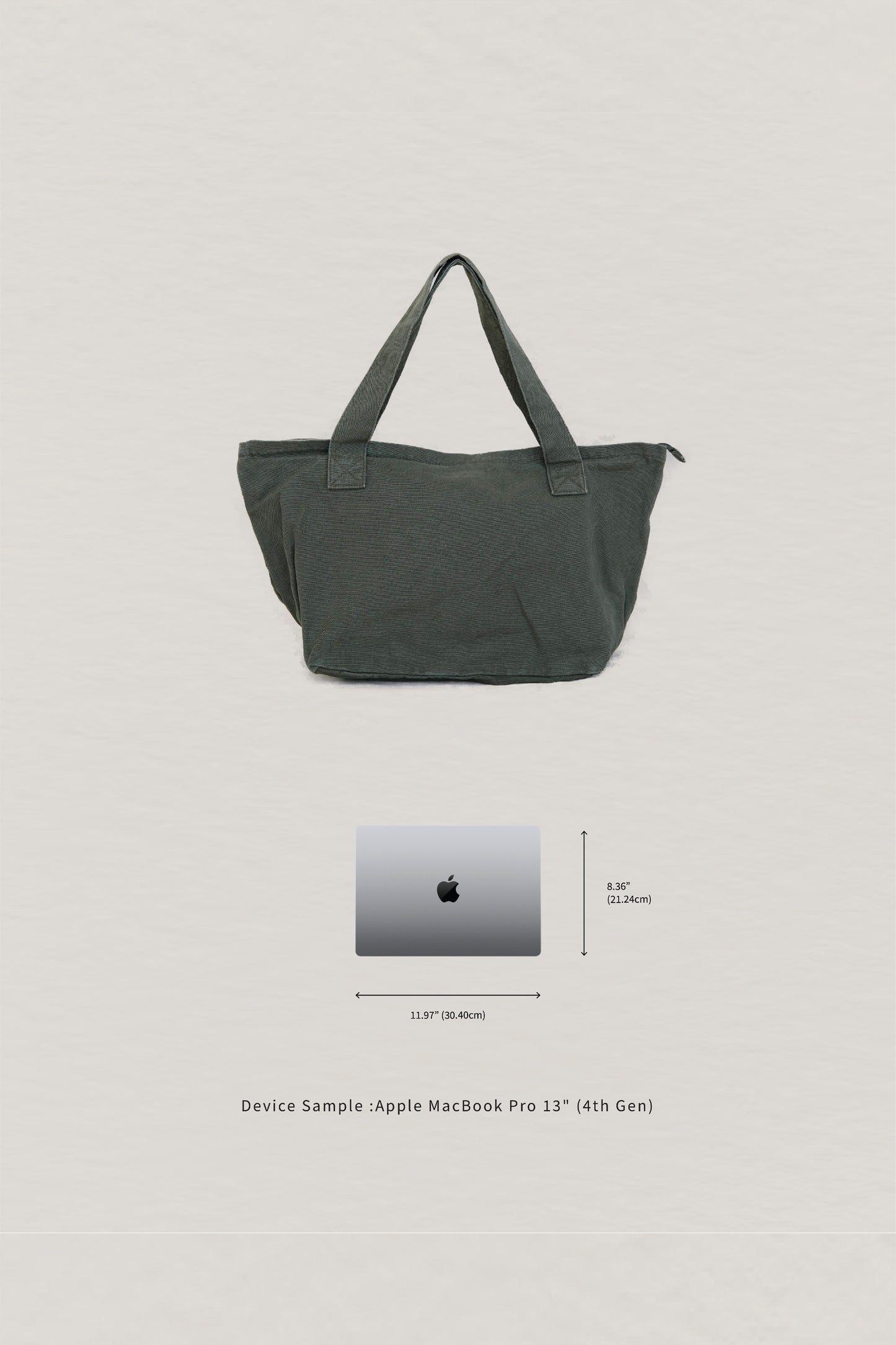 Tote Shoulder Bag in Navy Green