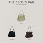 French Nylon Cloud Pleated Shoulder Bag in Apricot