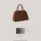 Matte PU Tote Crossbody Bag - Brown