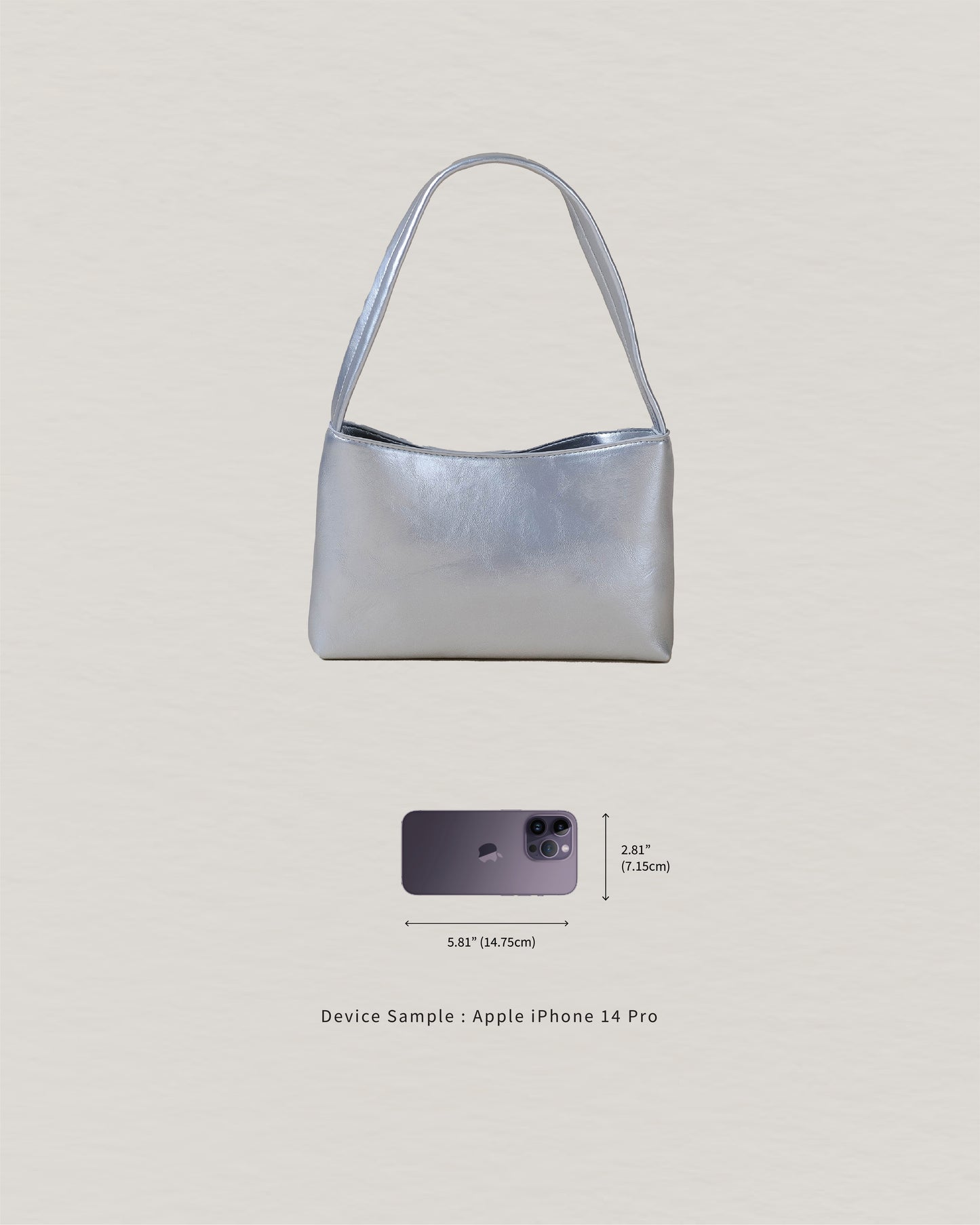 French Style Versatile Armpit Bag - Silver