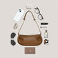 PU Soft Leather Pillow Bag in Brown