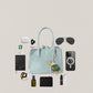 Mini Classic Flow Nylon Tote - Mint Pink (With Charm)