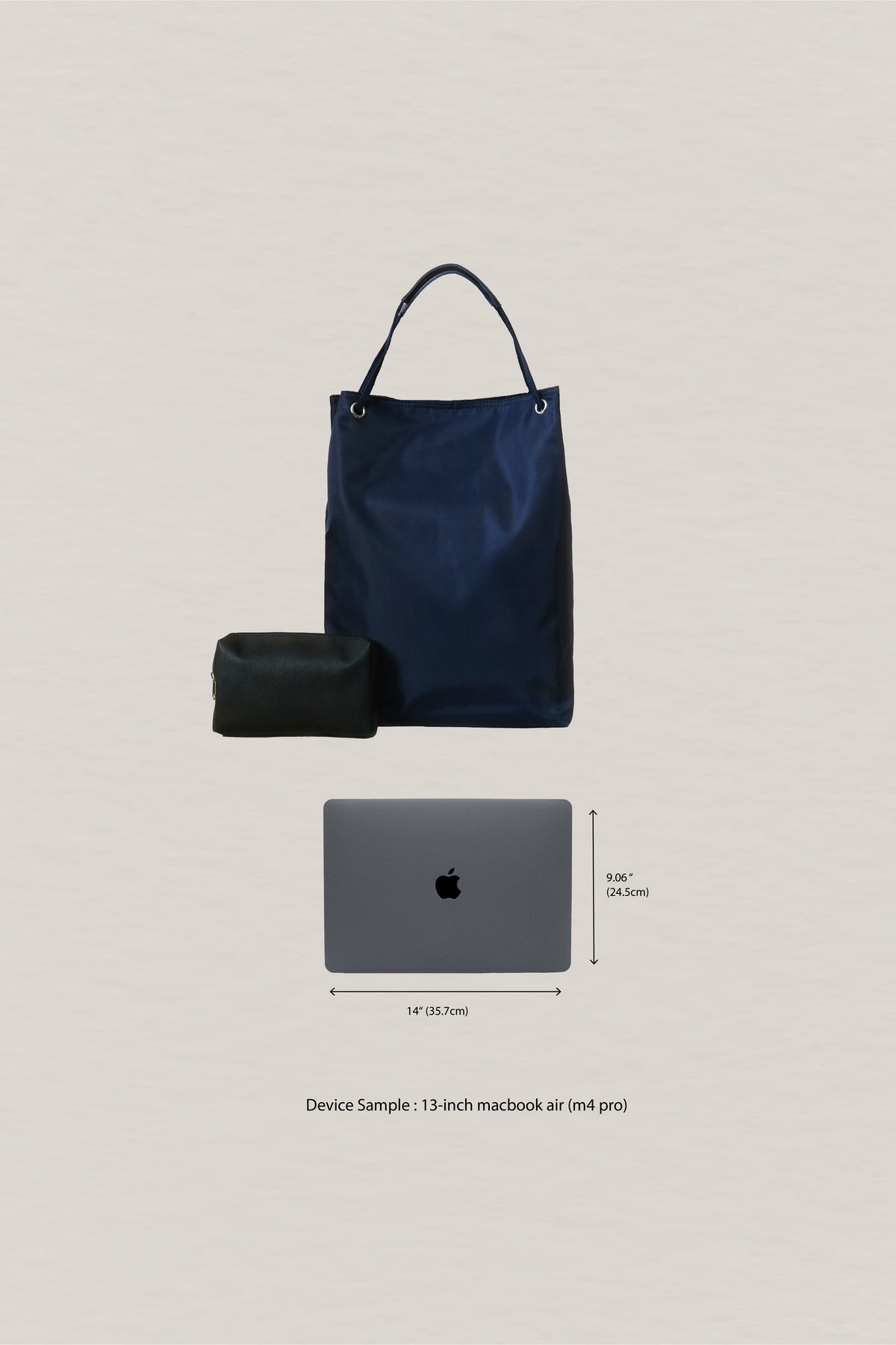 Classic Flow Laptop Bag + Pouch Bag In Dark Blue