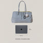 Classic Flow Vegan Leather Tote - Grey Yellow (With Charm)