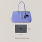 Classic Flow Vegan Leather Tote - Purple Grey (With Charm)