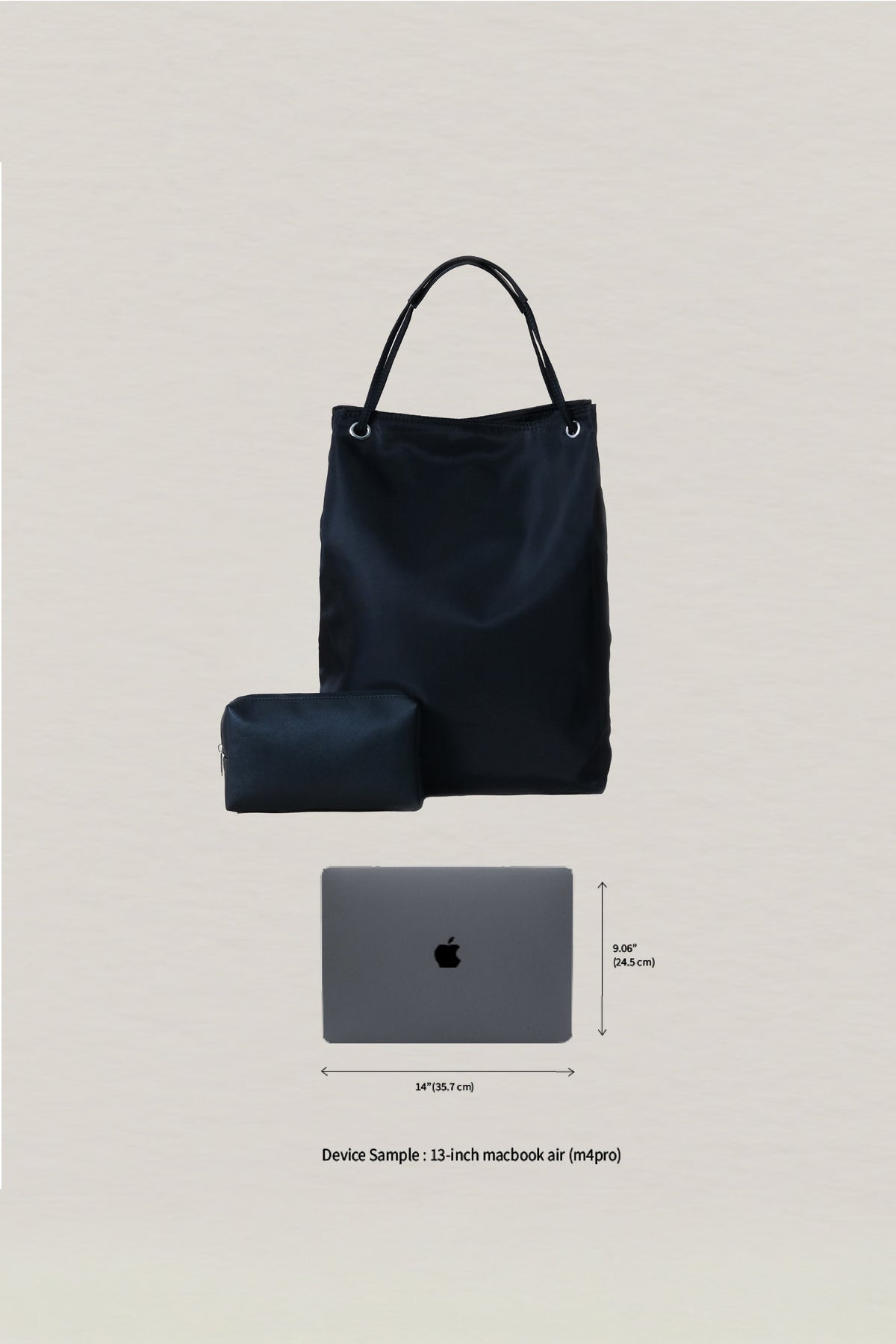 Classic Flow Laptop Bag + Pouch Bag In Classic Black