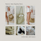 French Nylon Cloud Pleated Shoulder Bag in Apricot