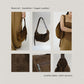 Vintage Suedette Dumpling Bag in Khaki