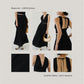 V-neck Sleeveless Tank Top + Long Dress in Classic Black in Suit