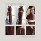 French Shoulder-padded Sleeveless Cotton and Linen In Brown Red