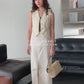 [SAMPLE RELEASE] French Cotton and Linen Sleeveless Vest in Cream White