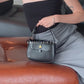 French Vintage Mini Shoulder Tote Crossbody Bag in Classic Black