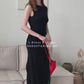 Elegant Pleated Dress In Classic Black