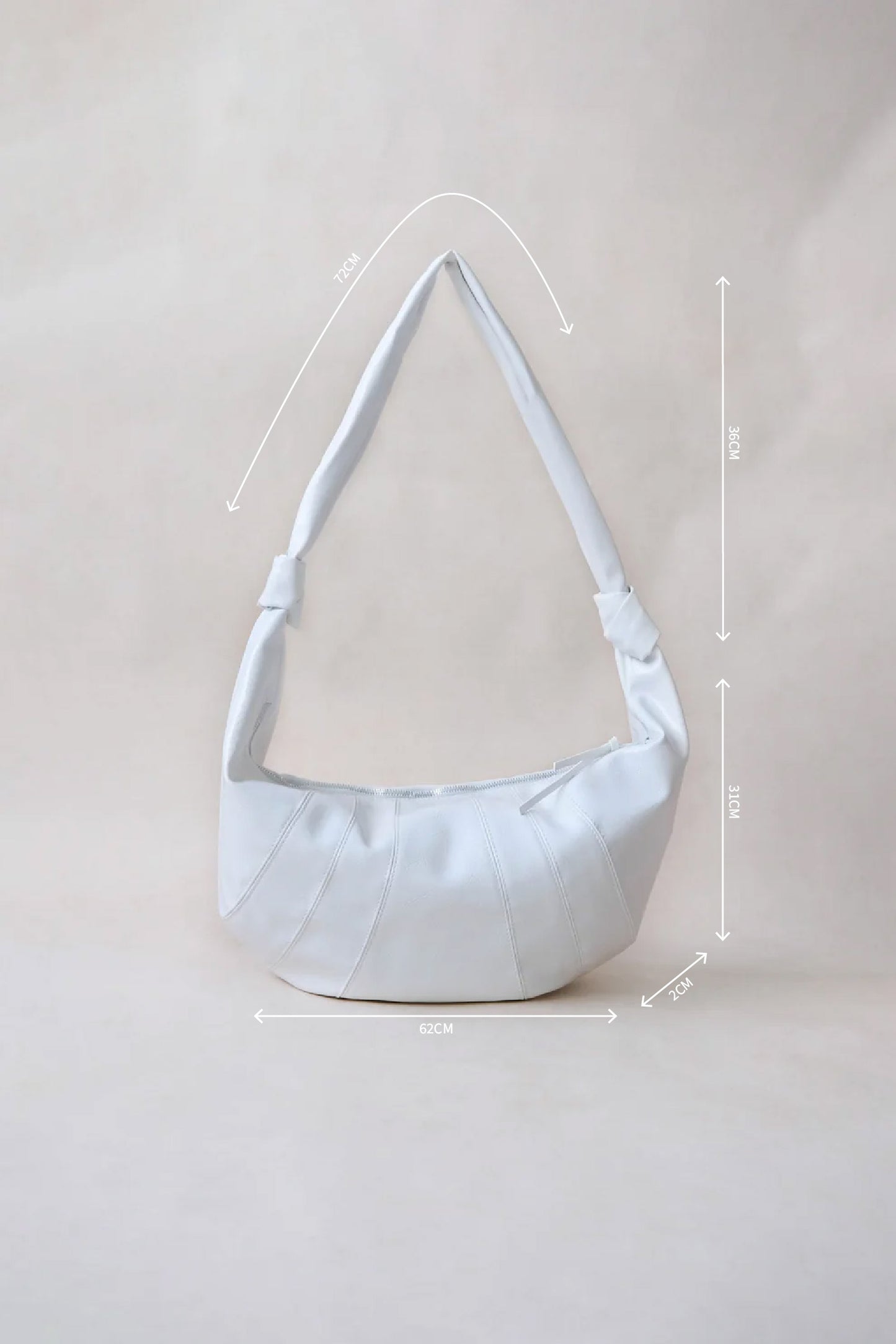 Serra Pleat Crossbody - Snow White