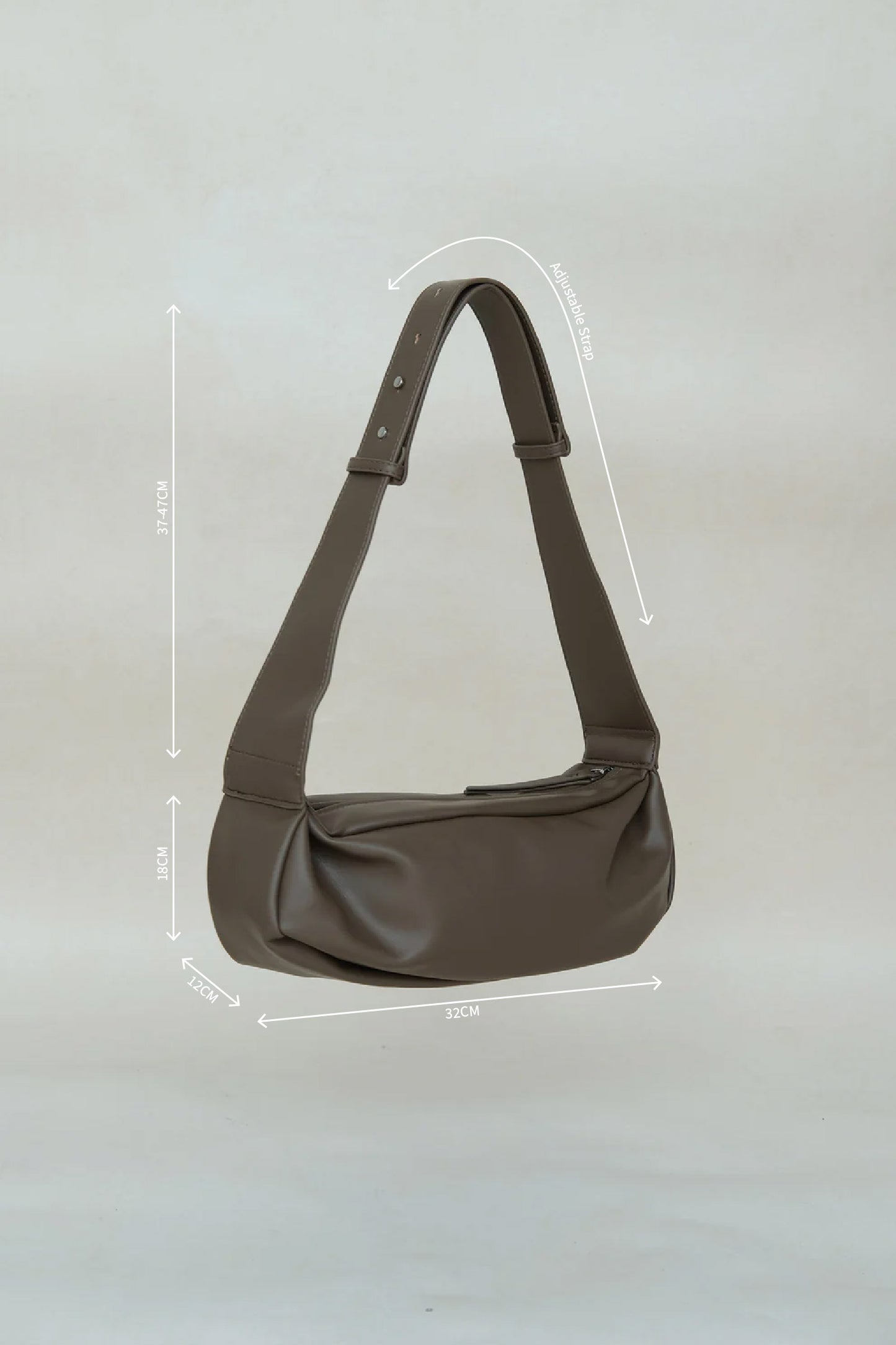PU Soft Leather Pillow Bag in Mud Color