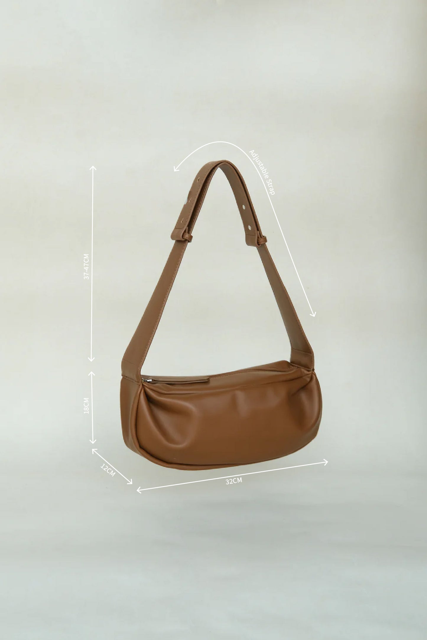 PU Soft Leather Pillow Bag in Brown