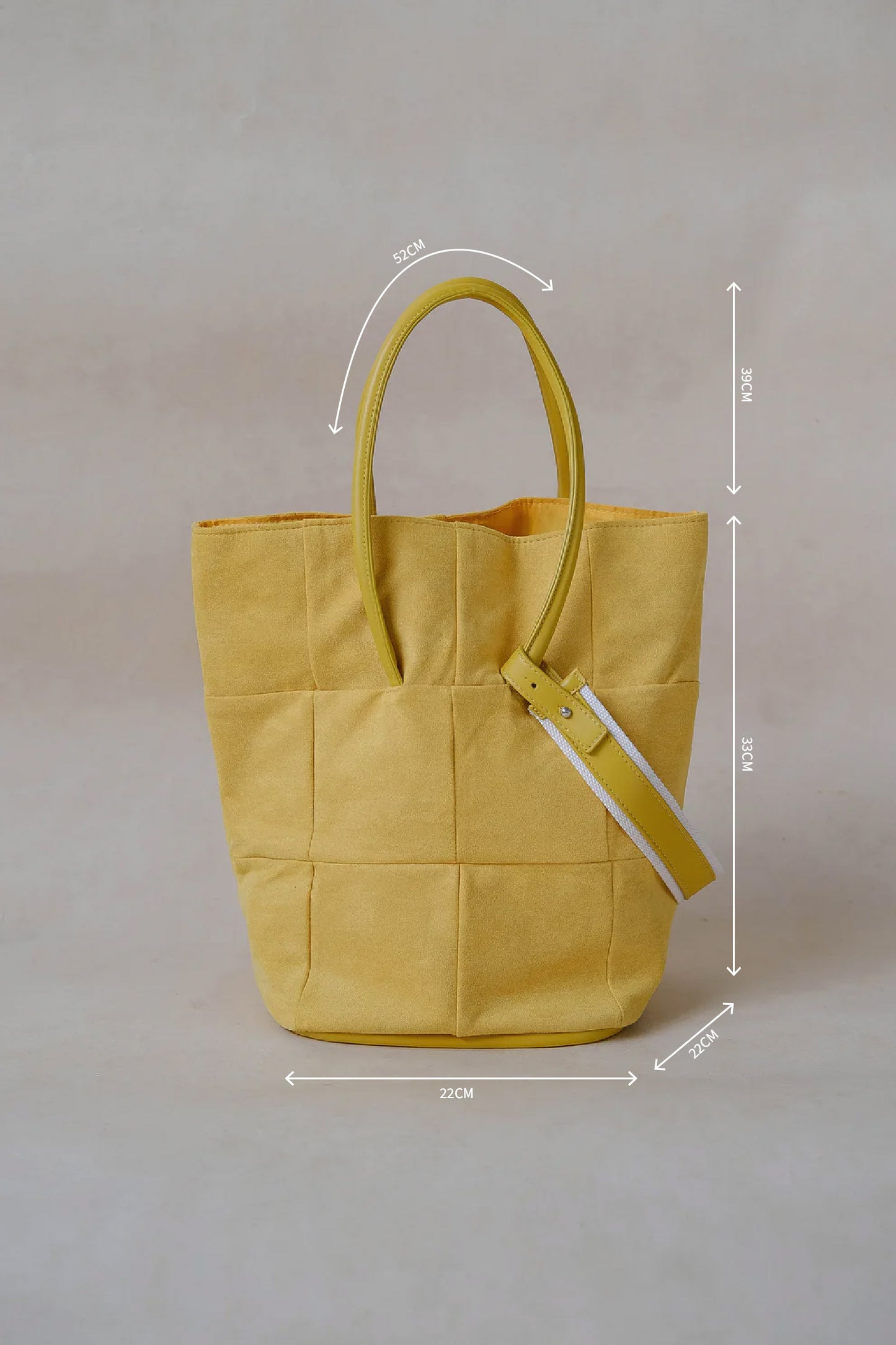 Large capacity portable bucket bag - Silky Matte Yellow