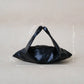 Oil Wax Soft Vegan Leather Horn Folding Bag - Classic Black