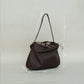 French Nylon Cloud Pleated Shoulder Bag in Coffee