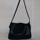 Drawstring Pleated Large Capacity Shoulder Bag in Classic Black