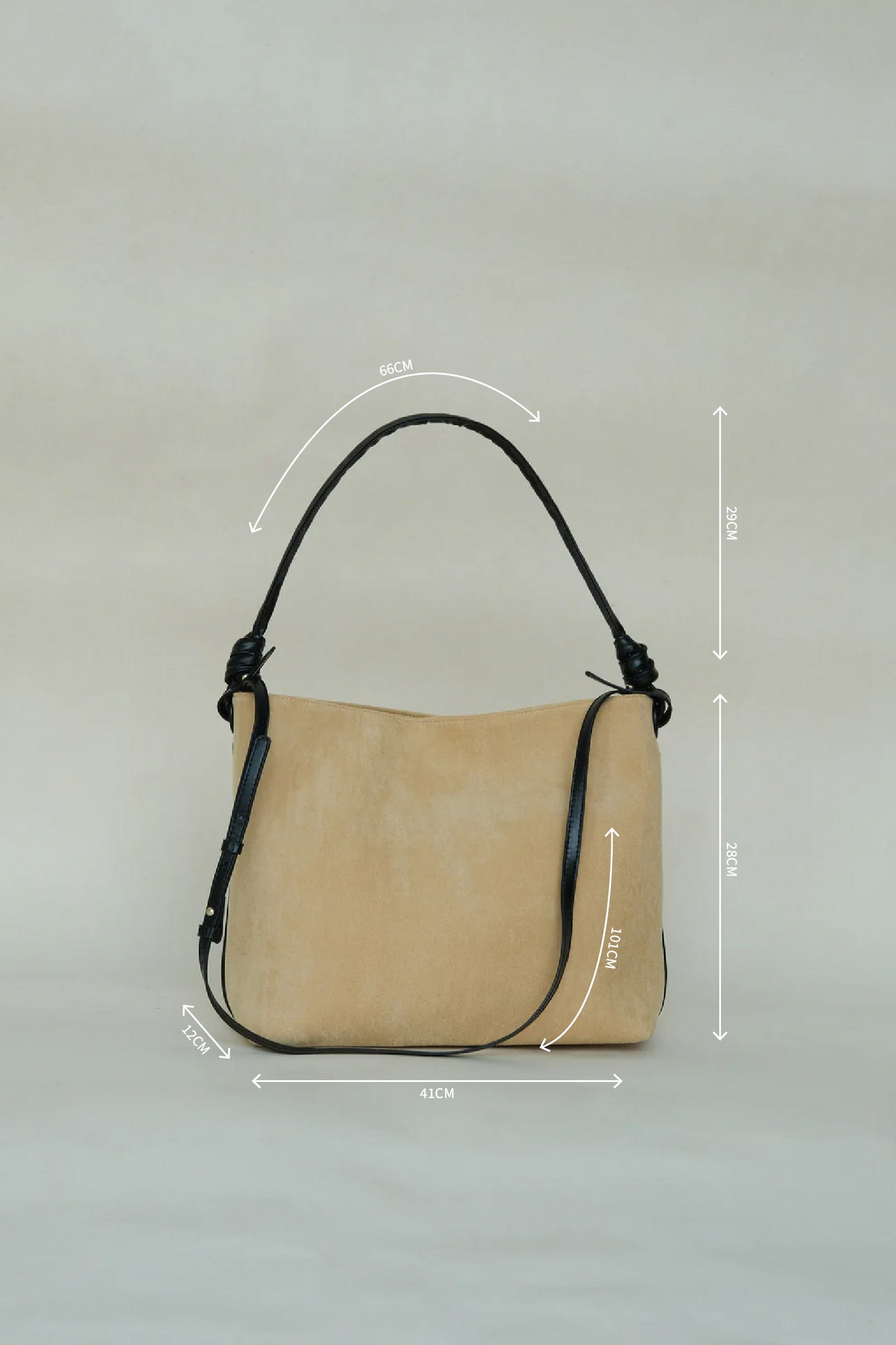 Suede Contrast Shoulder Tote