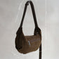 Vintage Suedette Dumpling Bag in Khaki