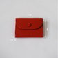 Oil Wax Lychee Textured Wallet In Red