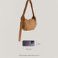 Vintage Suedette Dumpling Bag in Camel
