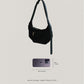 Vintage Suedette Dumpling Bag in Classic Black