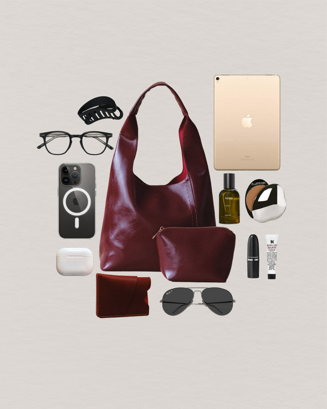 The Margaux Tote - Wine Red