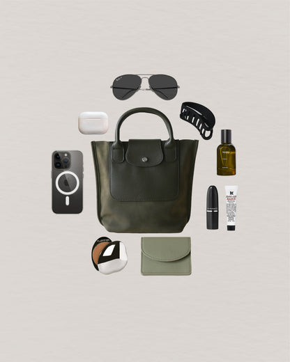 The Chérie Bucket Bag - Navy Green