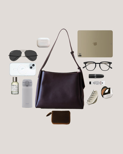 The Elara Tote - Dark Coffee