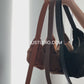 Vintage Suedette Dumpling Bag in Classic Black