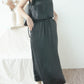 High-waist thin solid color skirt A-line skirt in classic black