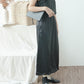 High-waist thin solid color skirt A-line skirt in classic black