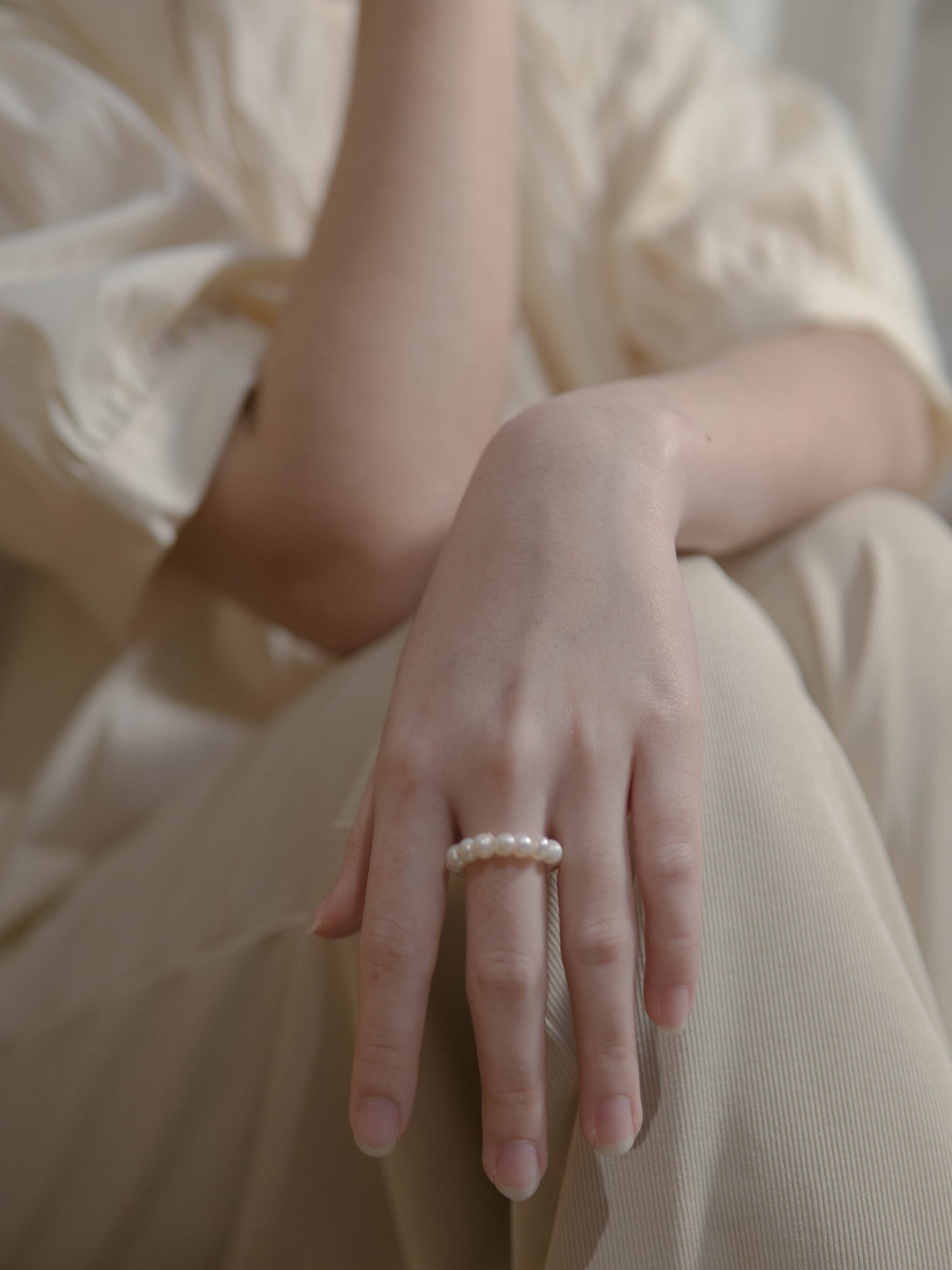 Ἀφροδίτη Baroque mini pearl ring(5mm)