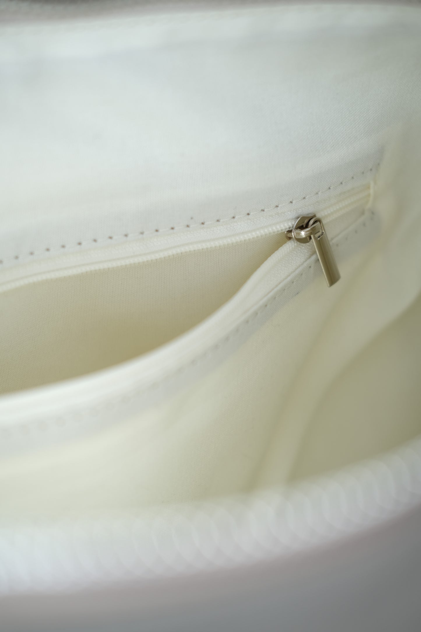 Premium soft leather shoulder bag in cream white