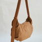 Vintage Suedette Dumpling Bag in Camel