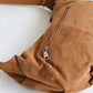 Vintage Suedette Dumpling Bag in Camel