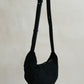 Vintage Suedette Dumpling Bag in Classic Black