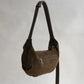 Vintage Suedette Dumpling Bag in Khaki
