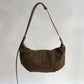 Vintage Suedette Dumpling Bag in Khaki