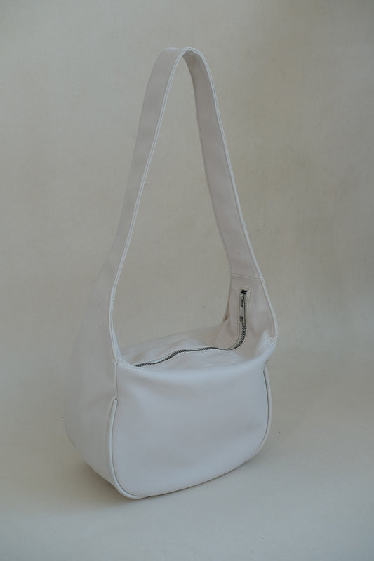 PU Shoulder handbag in cream white