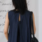 Loose backless sleeveless dress in dark blue