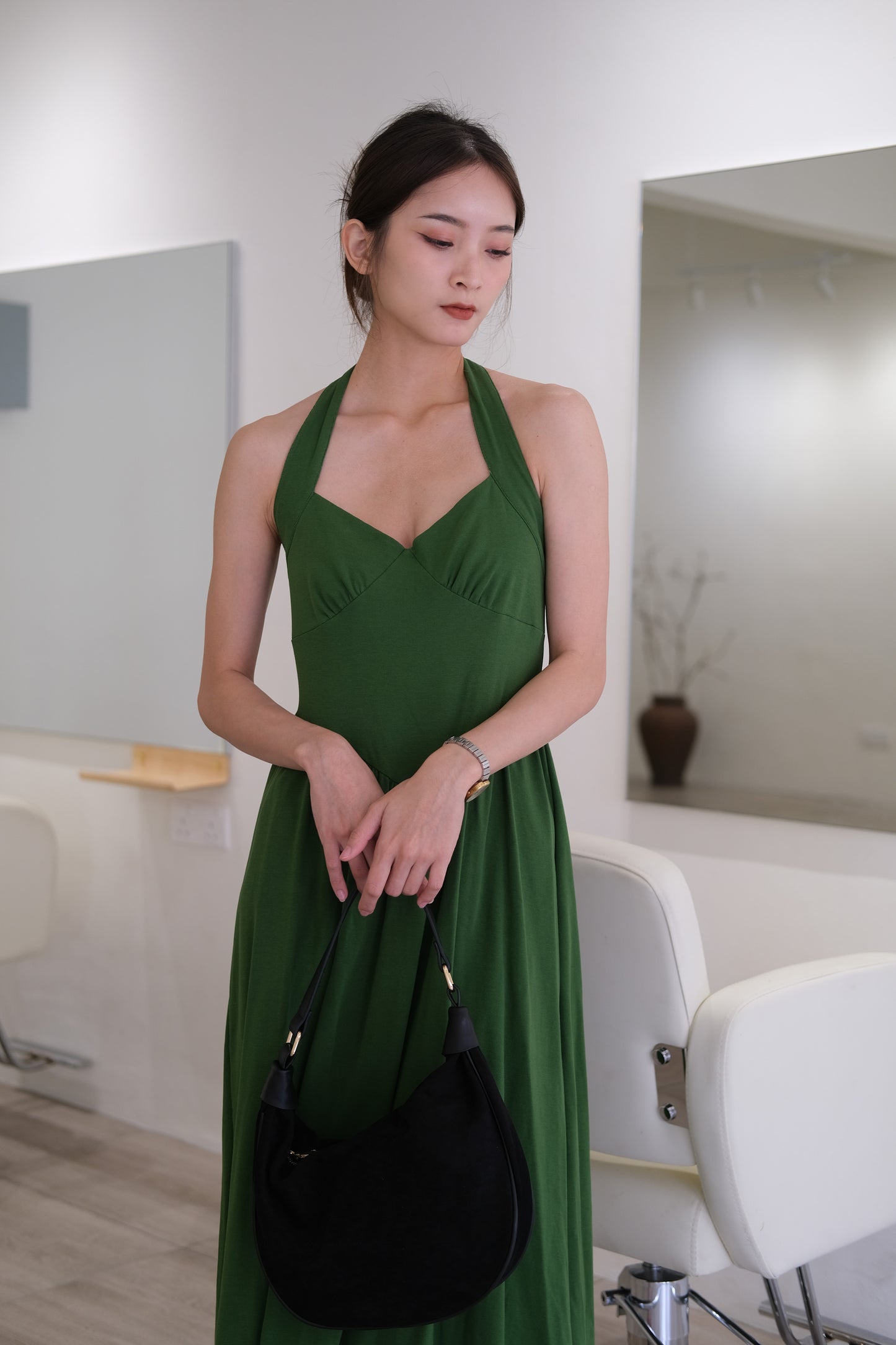 Hällerneck dress in green